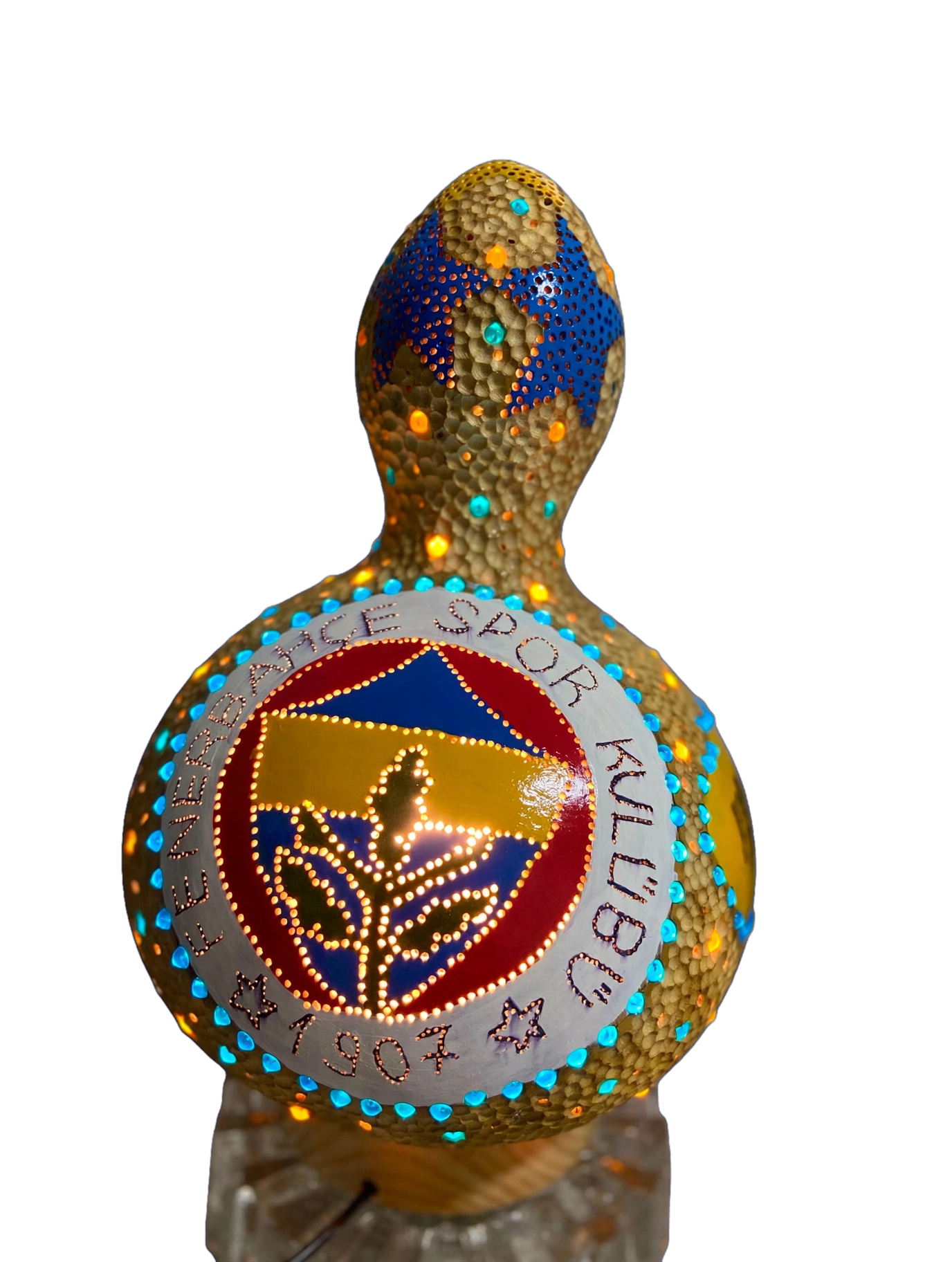 Sabit altlıklı Atatürk & Fenerbahçe Su Kabağı Lambası