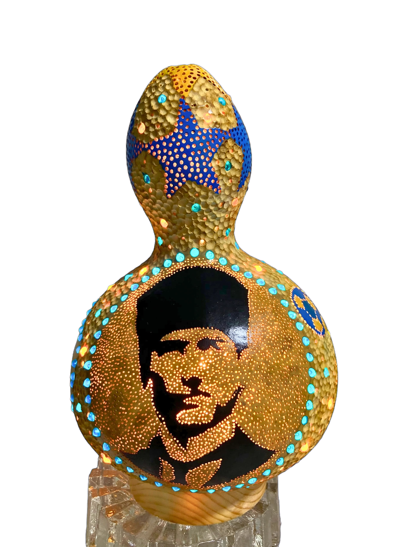 Sabit altlıklı Atatürk & Fenerbahçe Su Kabağı Lambası