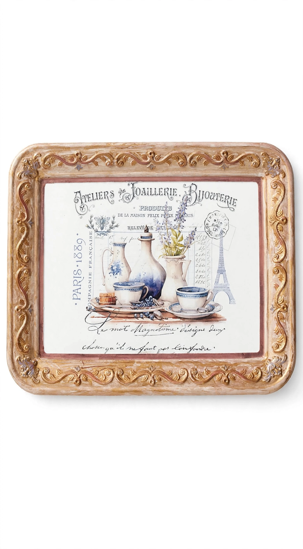 Atelier Lavande Vintage Dekoratif Tepsi