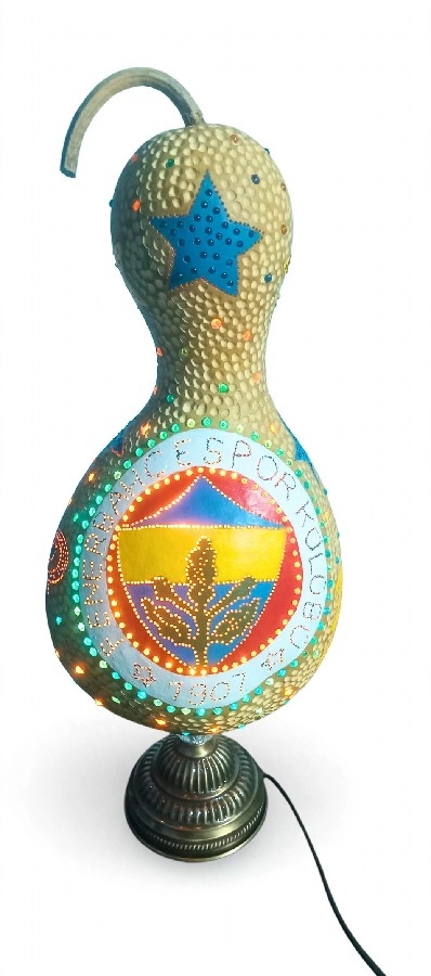 Fenerbahçe Lisanslı El Yapımı Işıklı Su Kabağı Abajur - 1907 Özel Seri