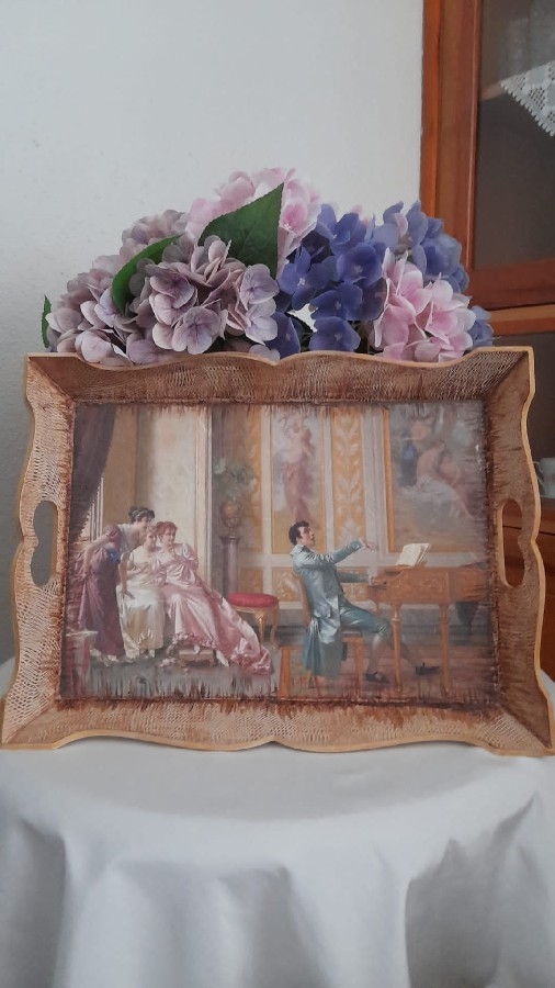 Barok Serenat Ahşap Tepsi
