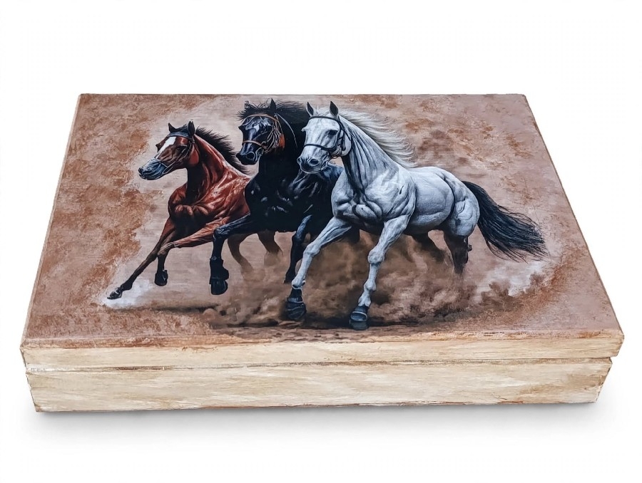 El Yapımı Decoupage Ahşap Takı ve Anı Kutusu